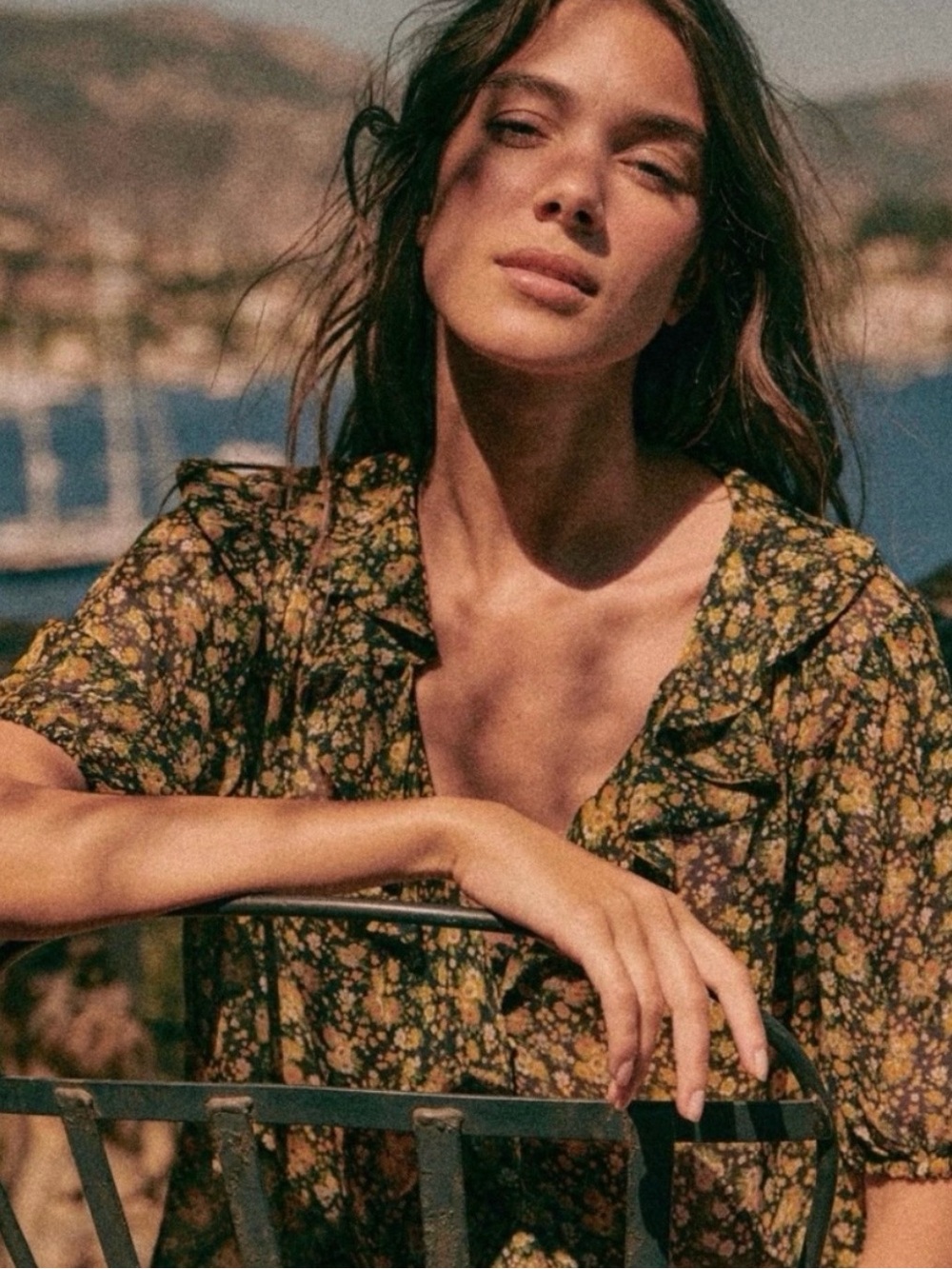 Sèzane Irena Floral Ruffle Blouse